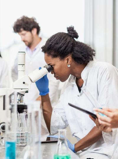 Students doing research in a science lab